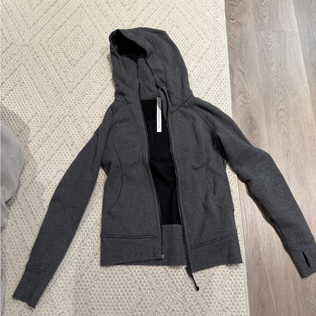 Lululemon Scuba Full Zip Hoodie - 6 - Heathered Speckled Black